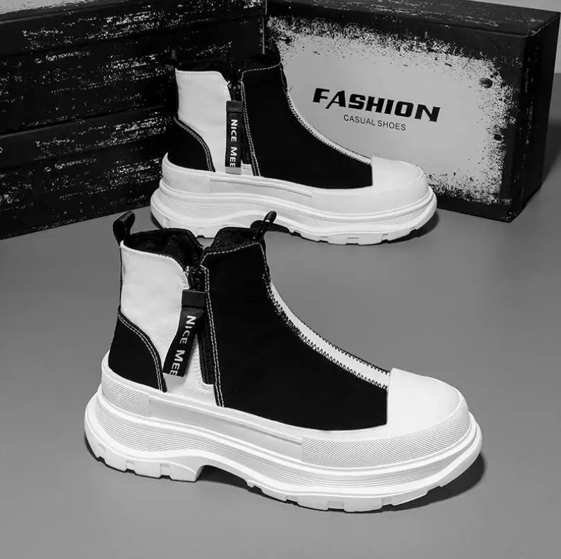 2023 Men high gang Sneakers Casual Light Comfortable Skateboard Shoes Walking Flats  Autumn Trend Platform Man Vulcanize Shoes
